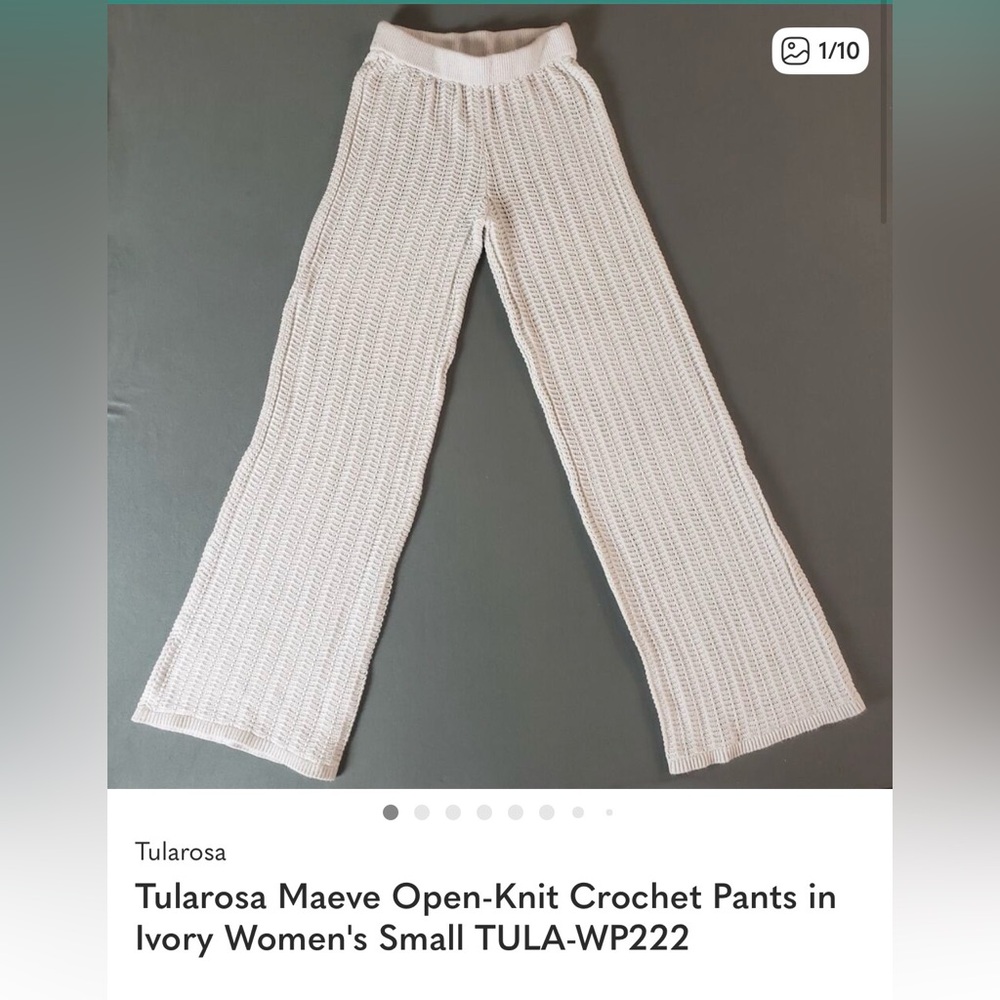 Tularosa Ivory Crochet Pants